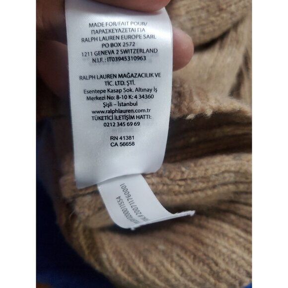 Lauren Ralph Lauren Women's Wool Blend Ruffled Pullover Beige Sweater Size XL - Picture 12 of 15